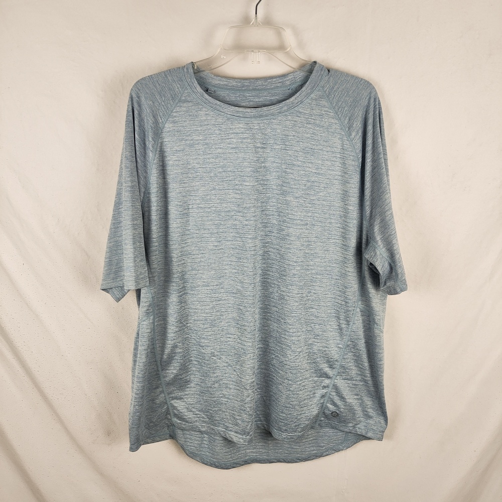 Mondetta Outdoor Project Shirt Mens XL Blue Stripe Raglan Athletic Run Tee